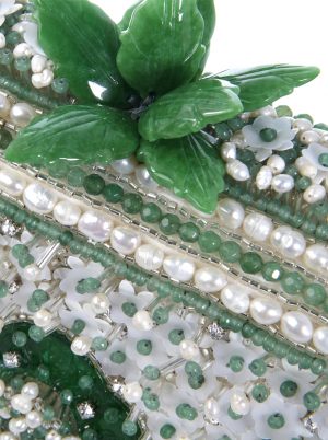 Handbag JADE and pearls Couture Embroidery