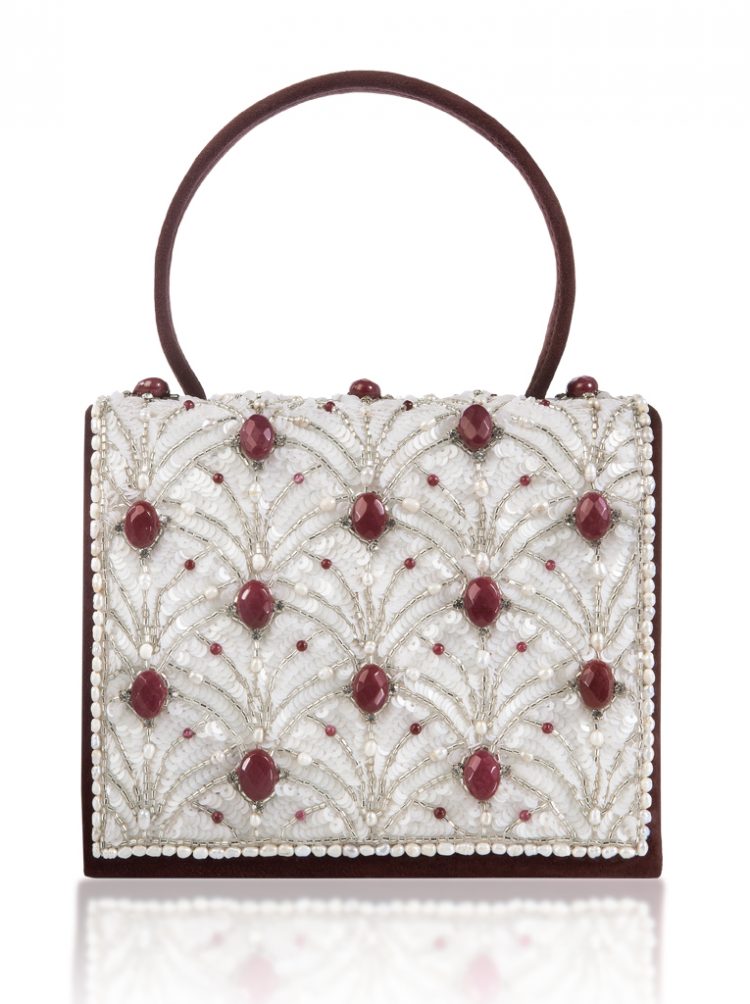 Handbag garnets Couture Embroidery