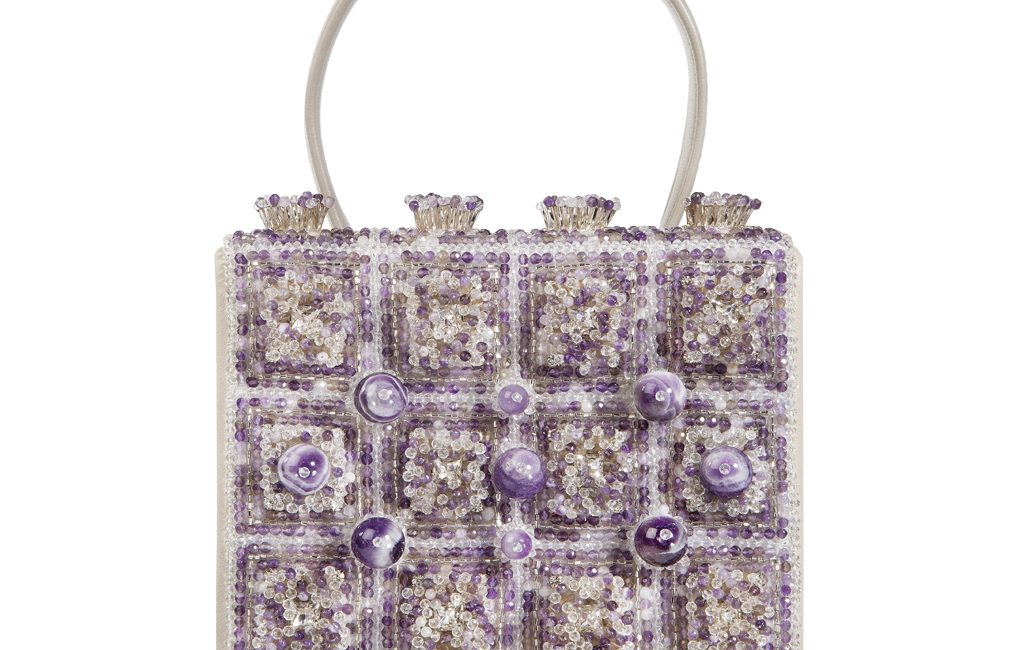 Handbag amethyst Couture Embroidery