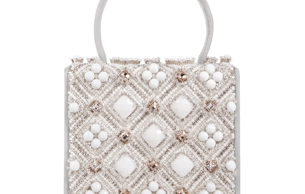 Handbag white Quartz Couture Embroidery