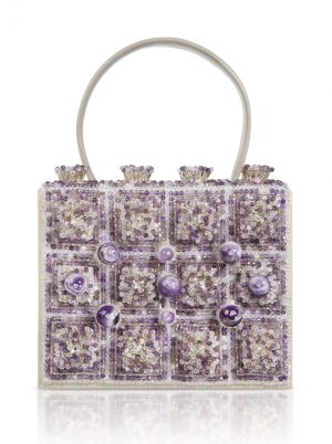 Handbag amethyst Couture Embroidery